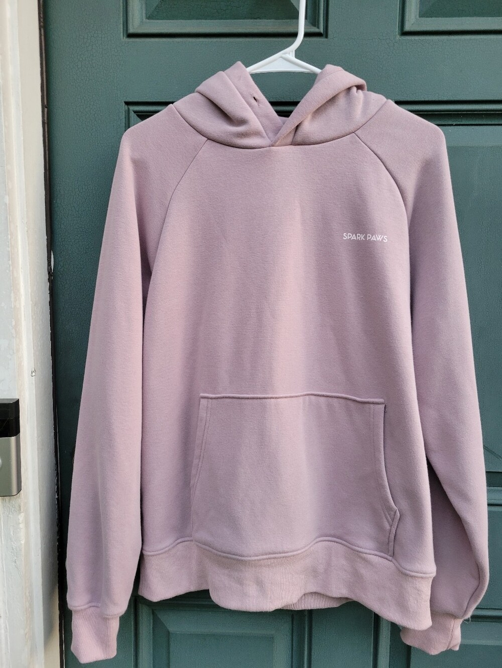 Spark Paws Women's Large Dusty Pink Fleece Pullover Hoodie Kagaroo Pockets